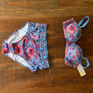 NWT unworn and untried Boden bikini. Size 4 bottoms and 32b top.